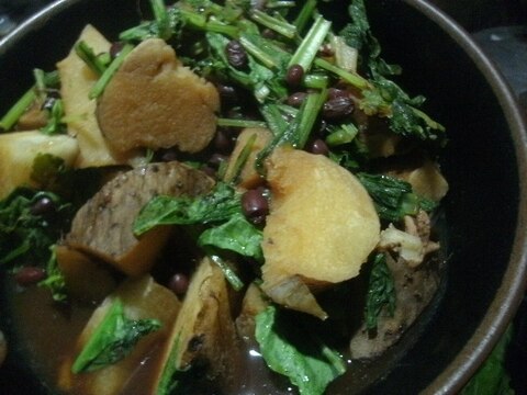 長芋と菜っ葉の煮物